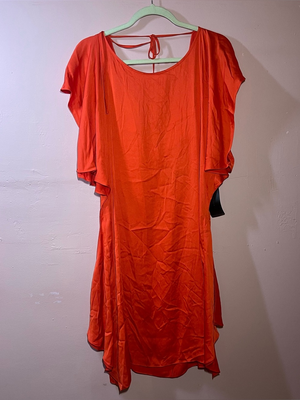 bcbg maxazria dress Medium Orange Flow Ruffle Sleeve NWT new